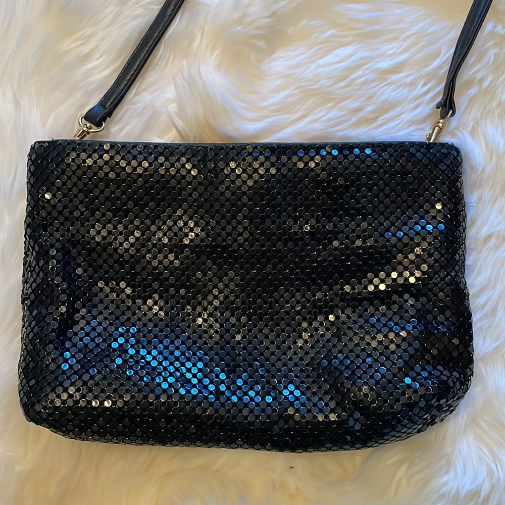 Whiting and Davis Vintage Black Mesh Shoulder Bag/Clutch